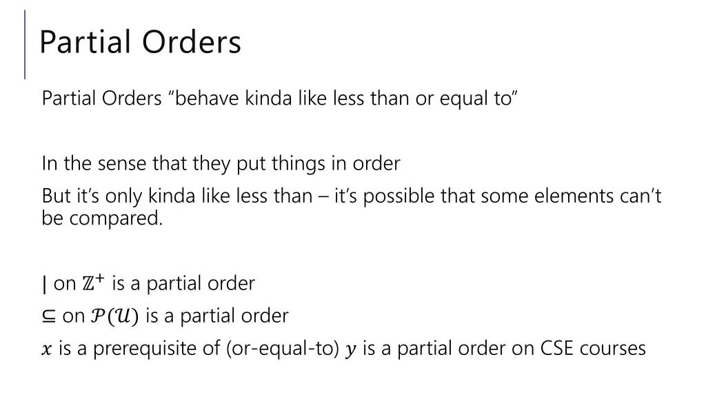 partial orders