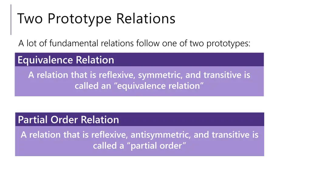 two prototype relations
