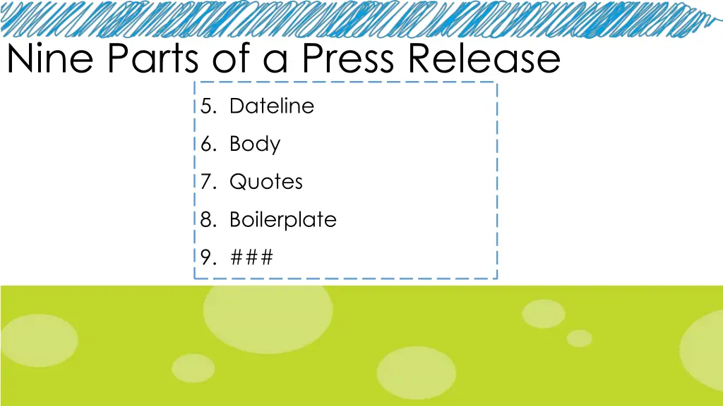nine parts of a press release 1