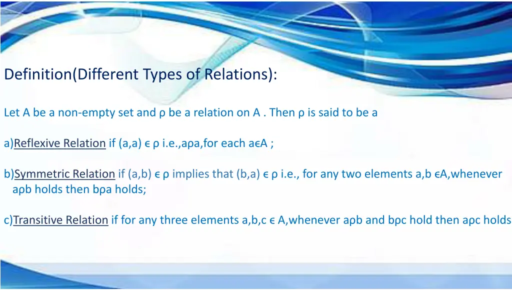 definition different types of relations