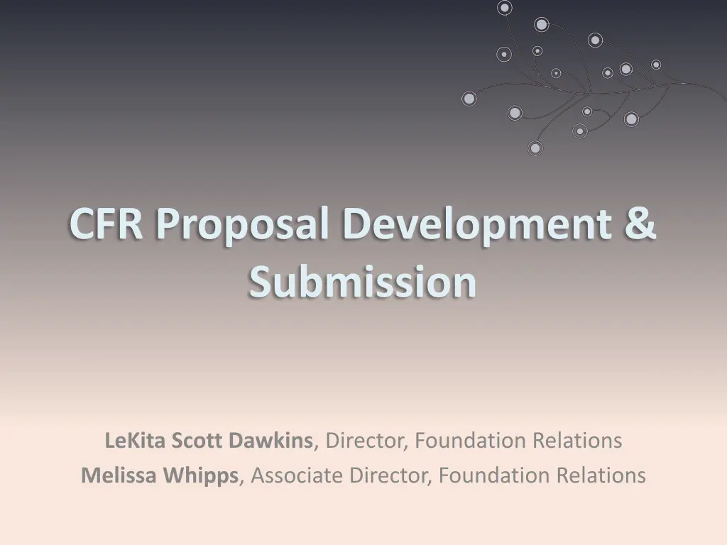 cfr proposal development submission