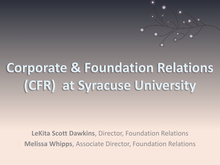 corporate foundation relations cfr at syracuse