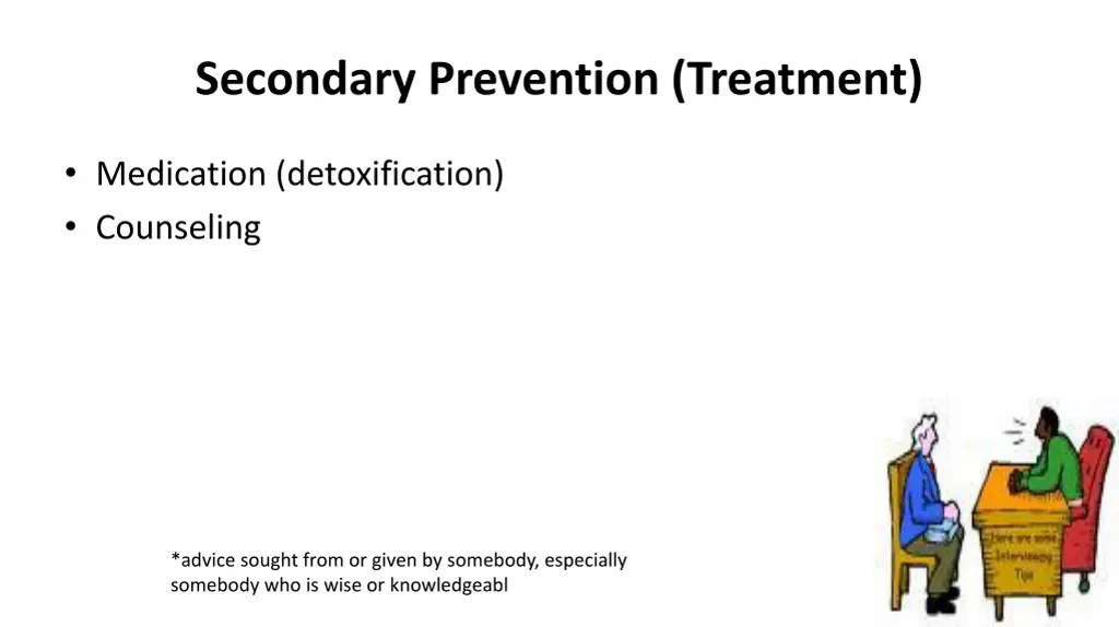 secondary prevention treatment