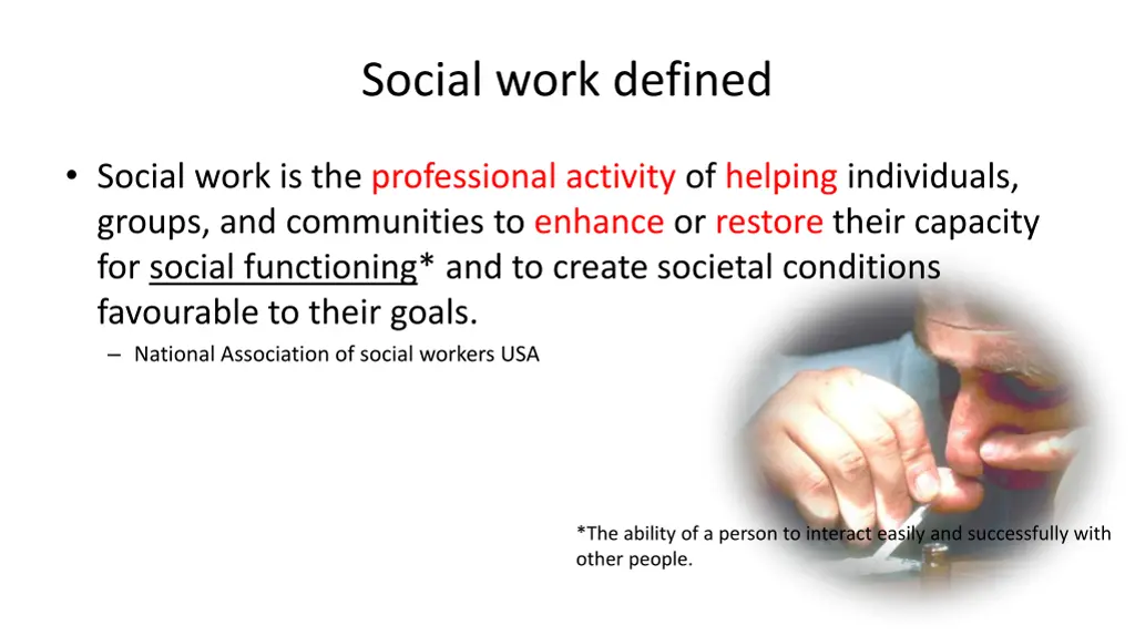 social work defined