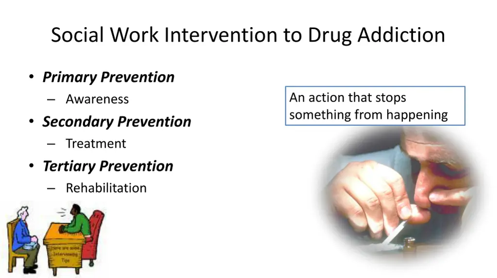 social work intervention to drug addiction