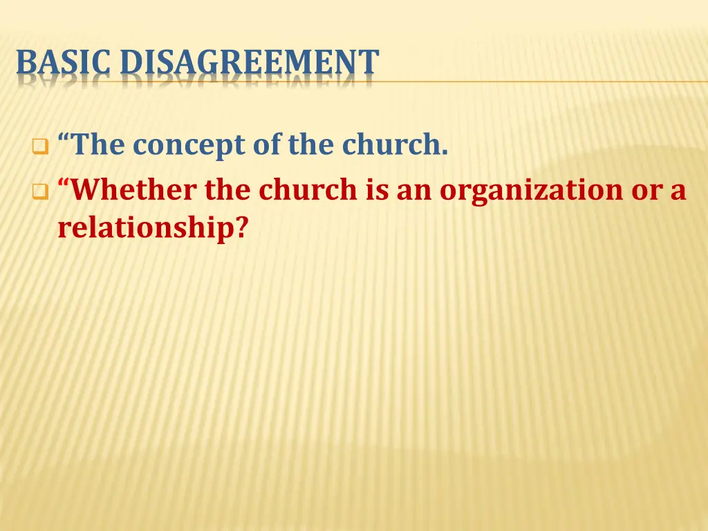 basic disagreement