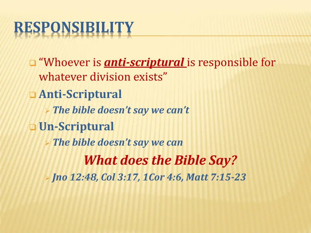 responsibility