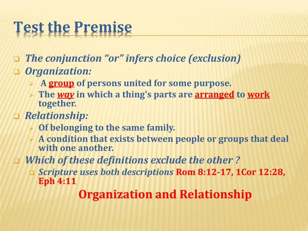 test the premise