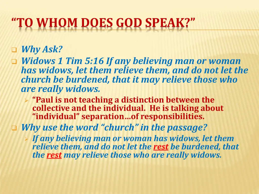 to whom does god speak