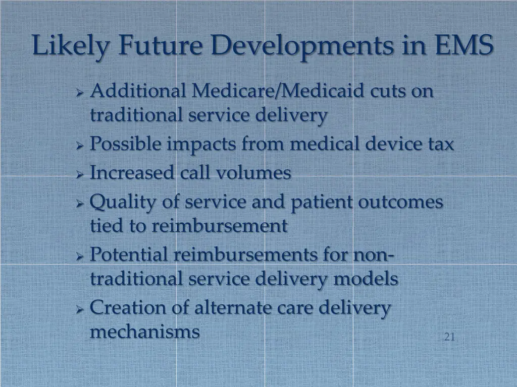 likely future developments in ems