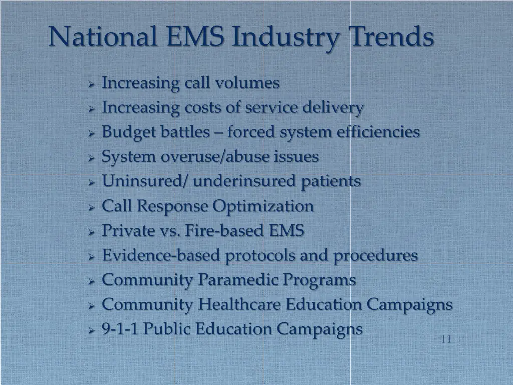 national ems industry trends