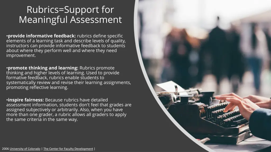 rubrics support for meaningful assessment 1