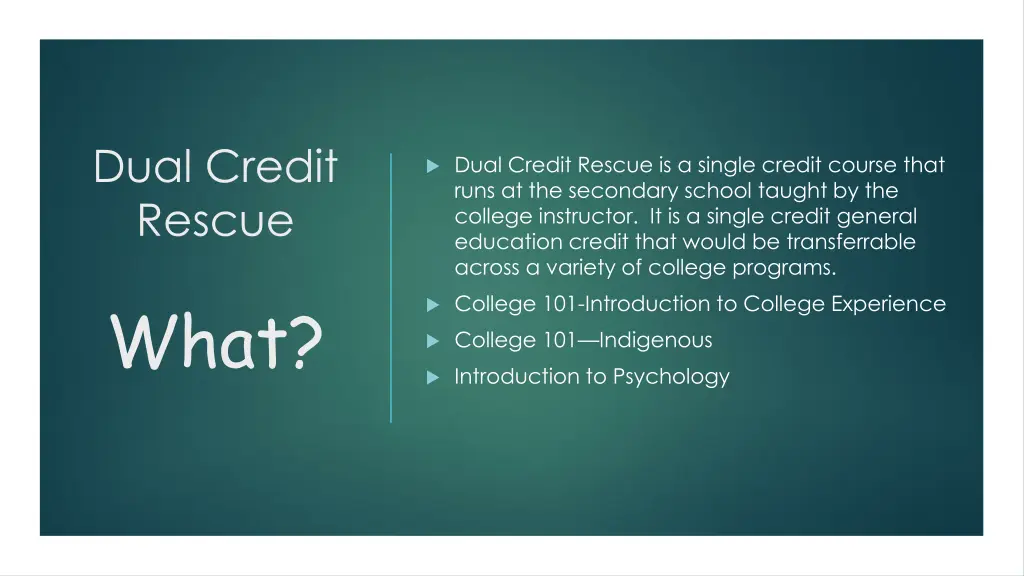 dual credit rescue 2