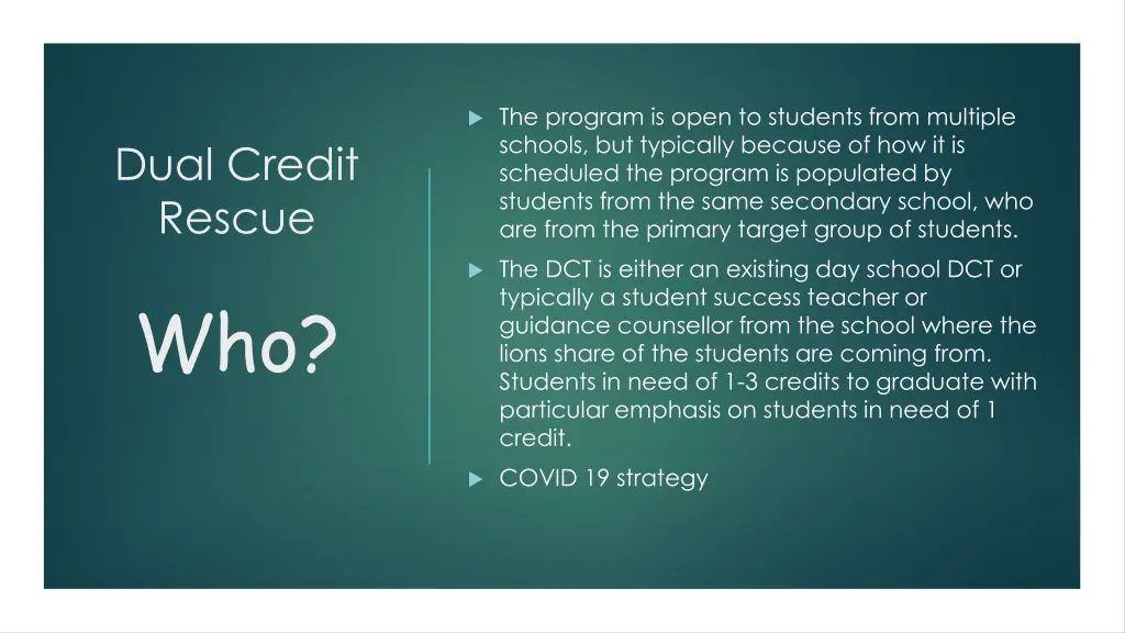 the program is open to students from multiple