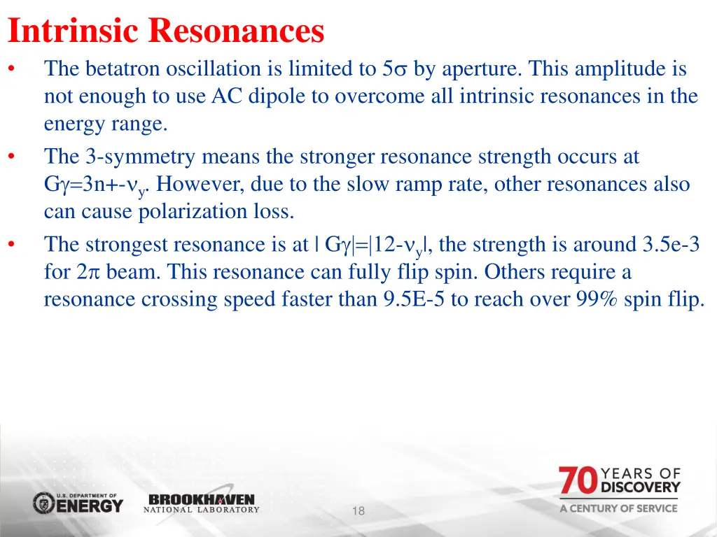 intrinsic resonances the betatron oscillation