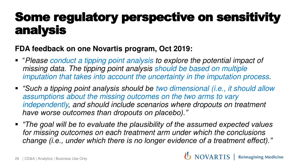 some regulatory perspective on sensitivity some