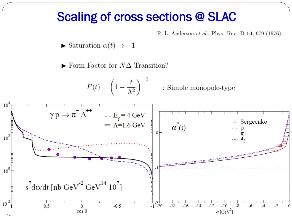 scaling of cross sections @ slac scaling of cross