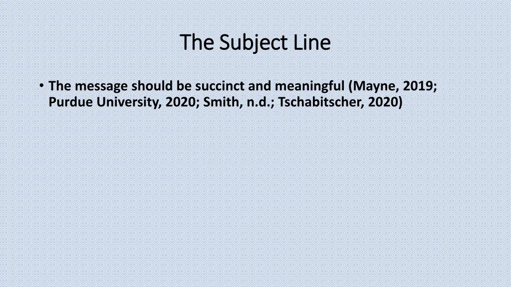 the subject line the subject line