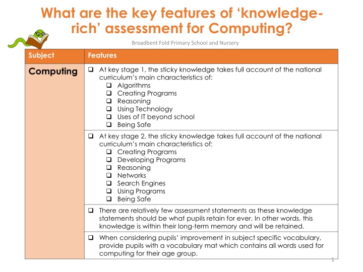 what are the key features of knowledge rich