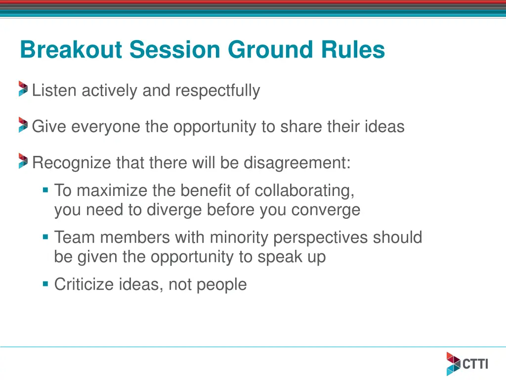breakout session ground rules