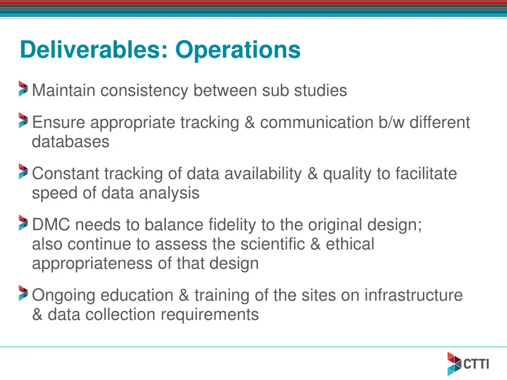 deliverables operations