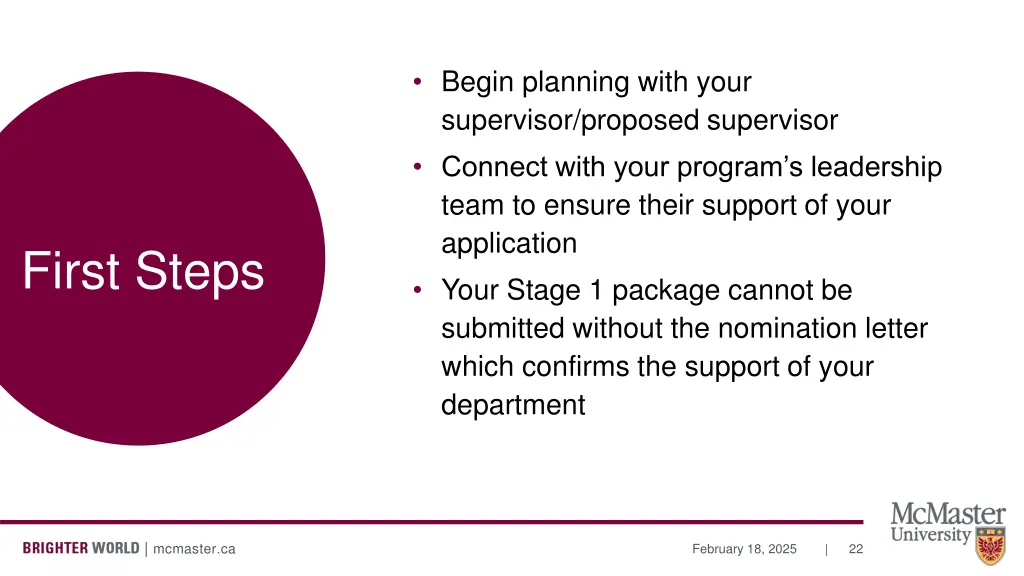 begin planning with your supervisor proposed