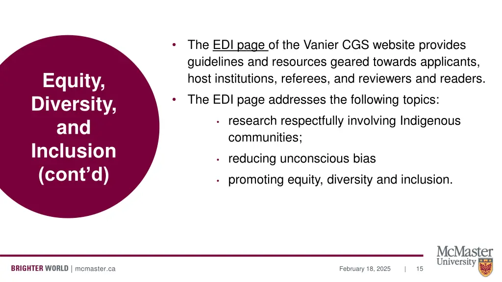 the edi page of the vanier cgs website provides