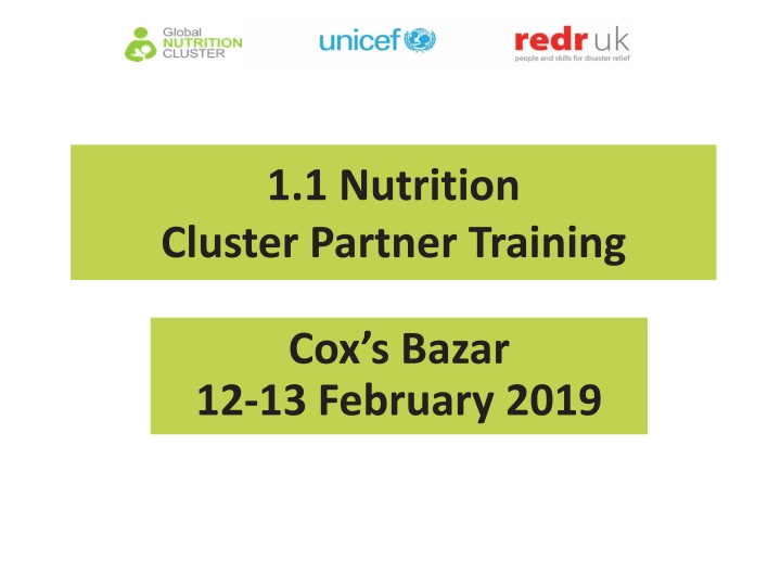 1 1 nutrition cluster partner training