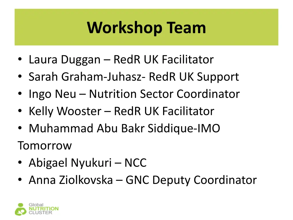 workshop team