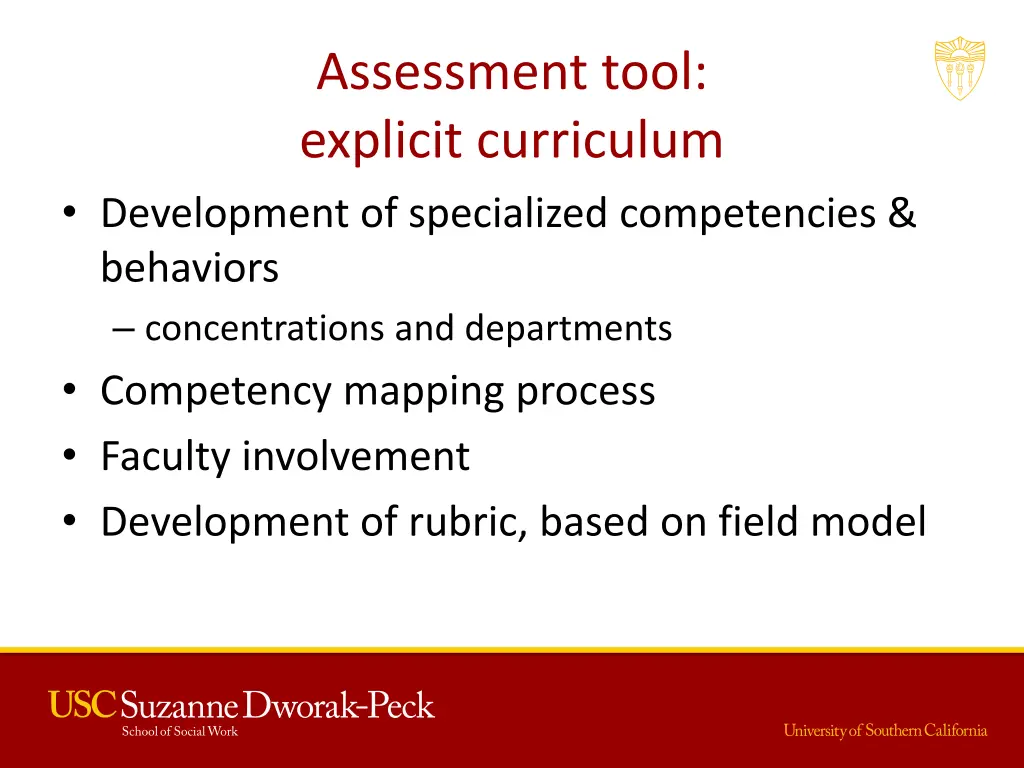 assessment tool explicit curriculum