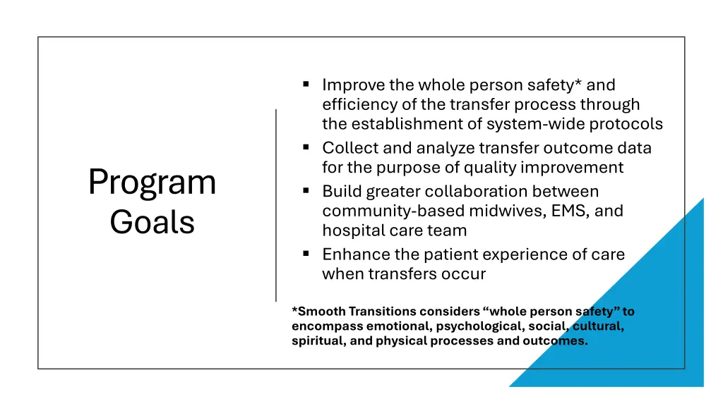 improve the whole person safety and efficiency