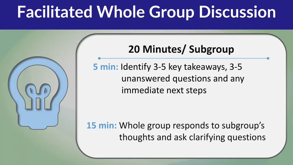 facilitated whole group discussion 1