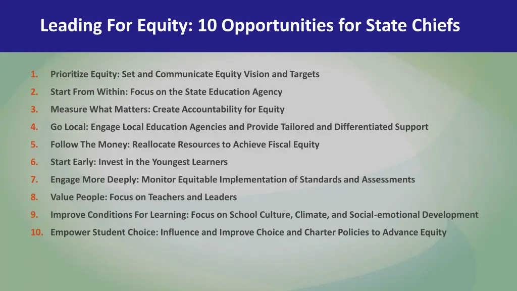 leading for equity 10 opportunities for state