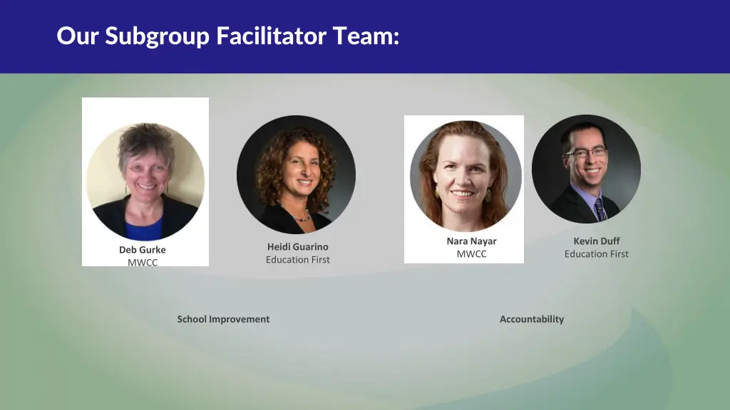 our subgroup facilitator team