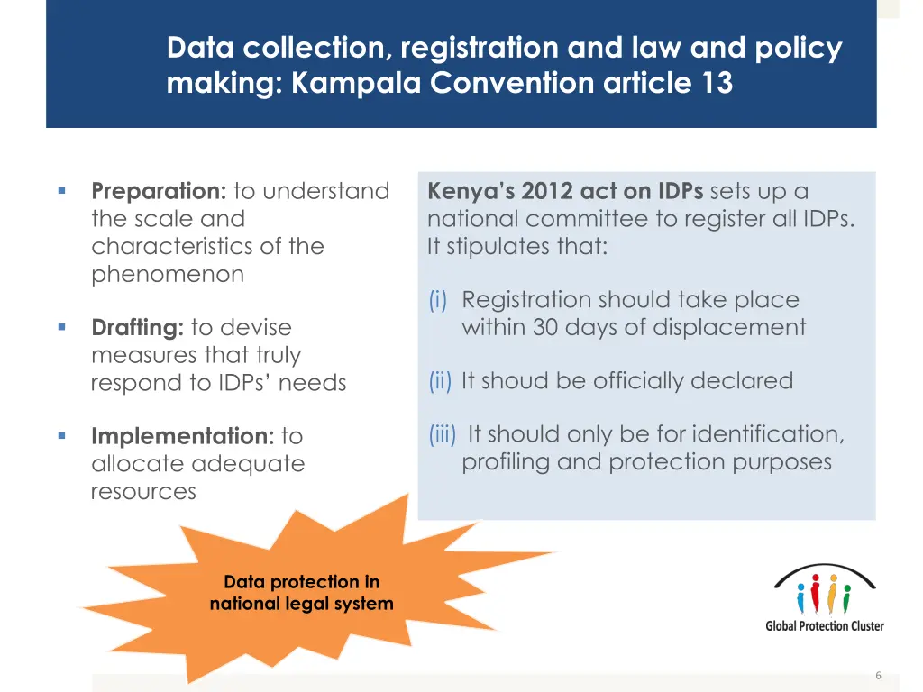 data collection registration and law and policy