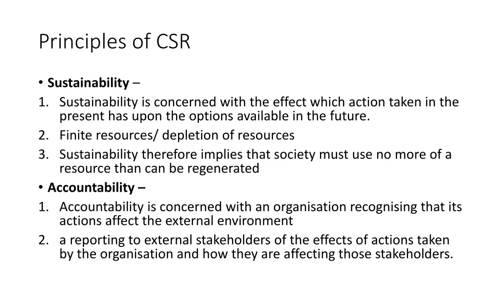 principles of csr