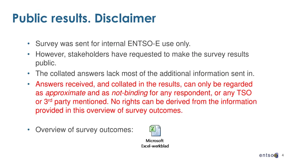 public results disclaimer