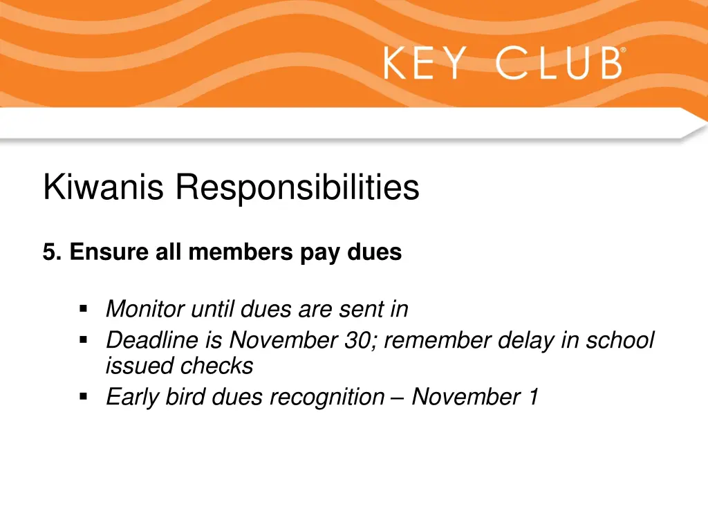 kiwanis responsibilities 5