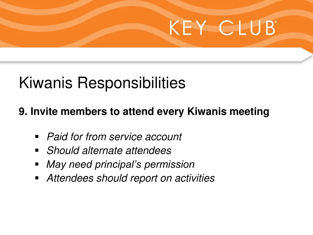 kiwanis responsibilities 9