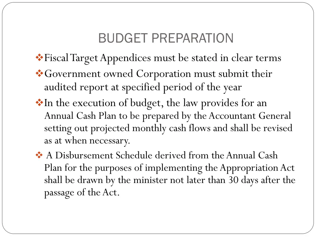 budget preparation