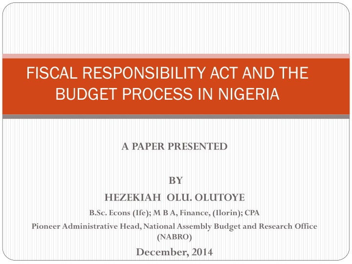 fiscal responsibility act and the budget process