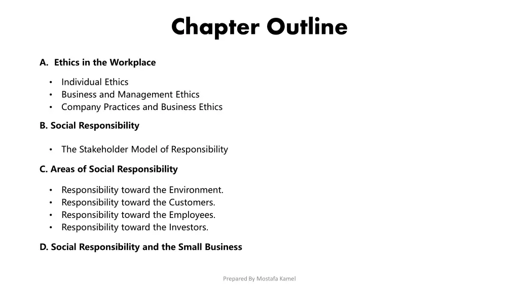 chapter outline