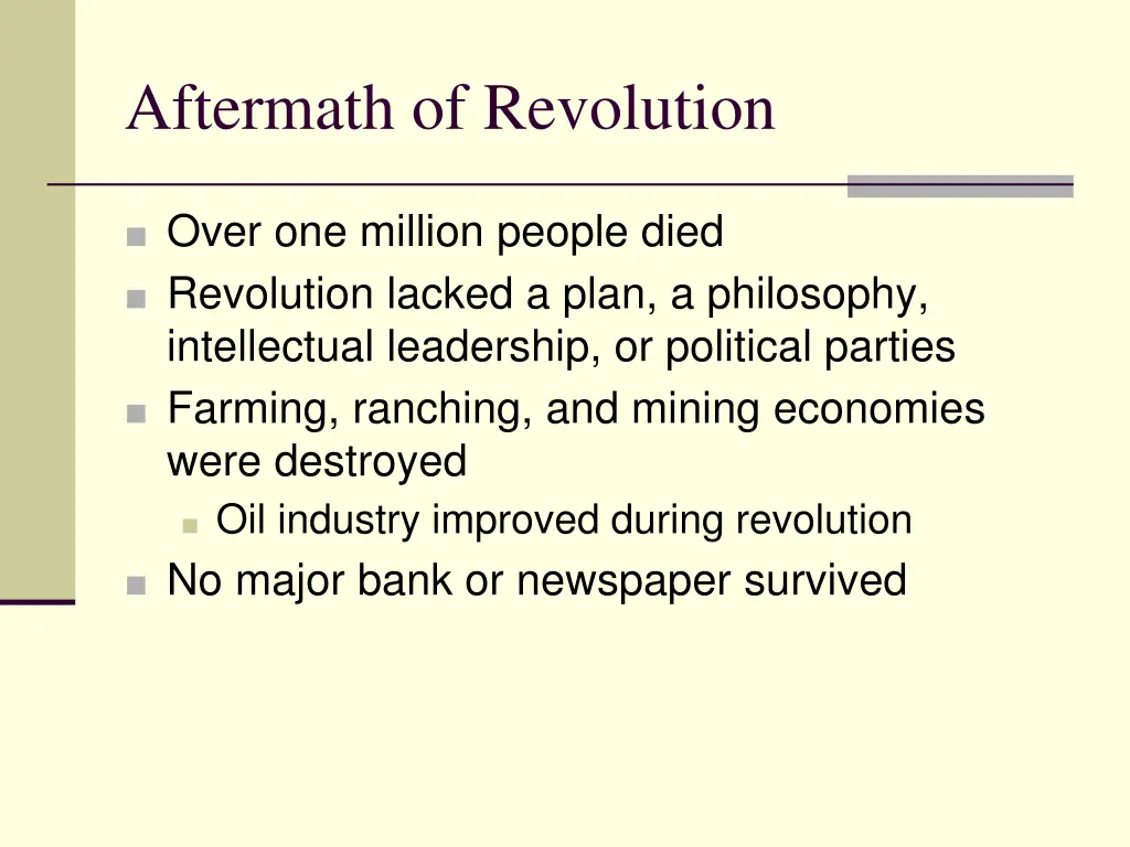 aftermath of revolution