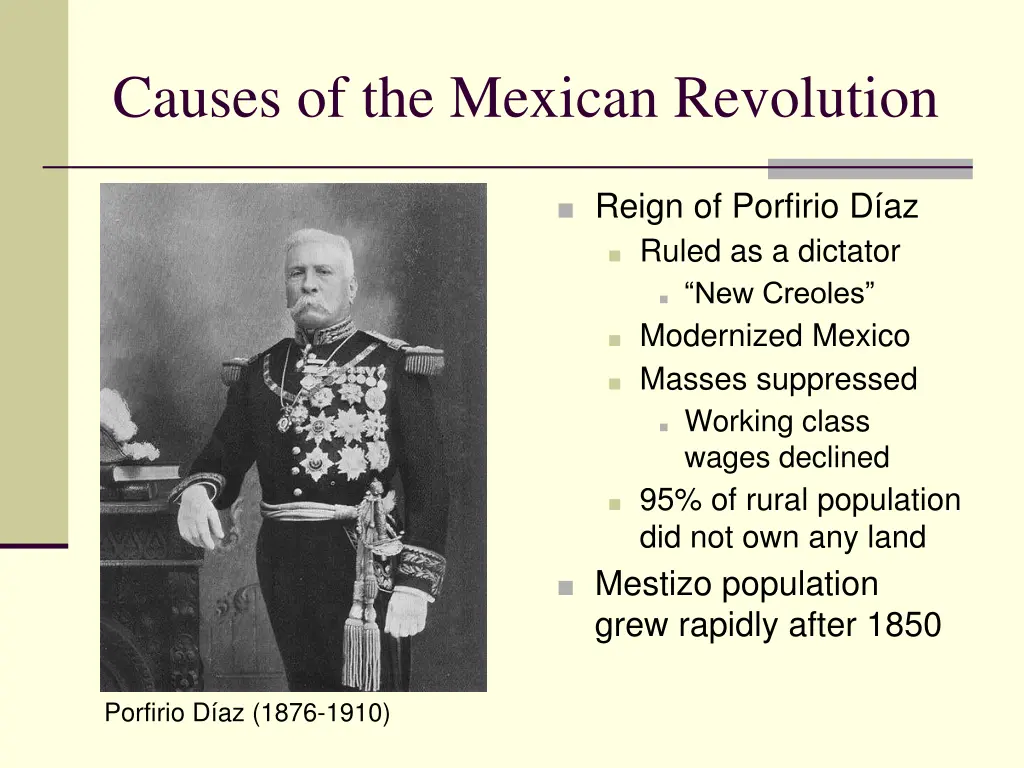 causes of the mexican revolution