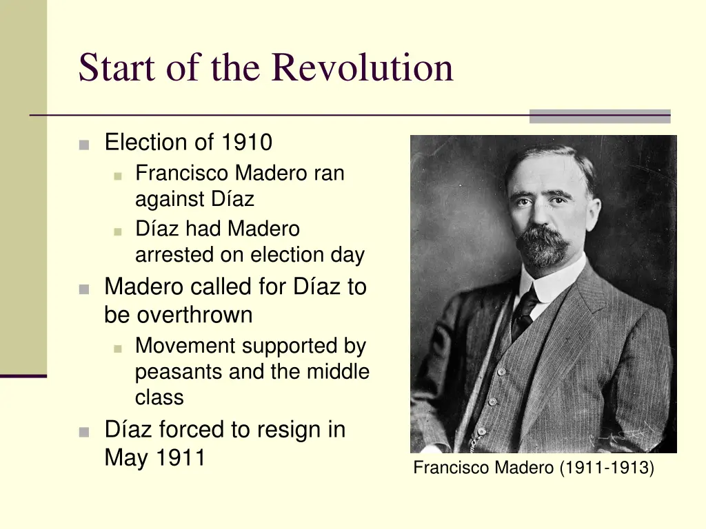start of the revolution