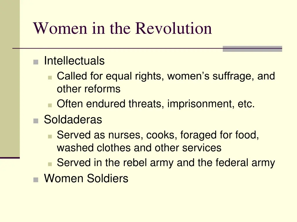 women in the revolution