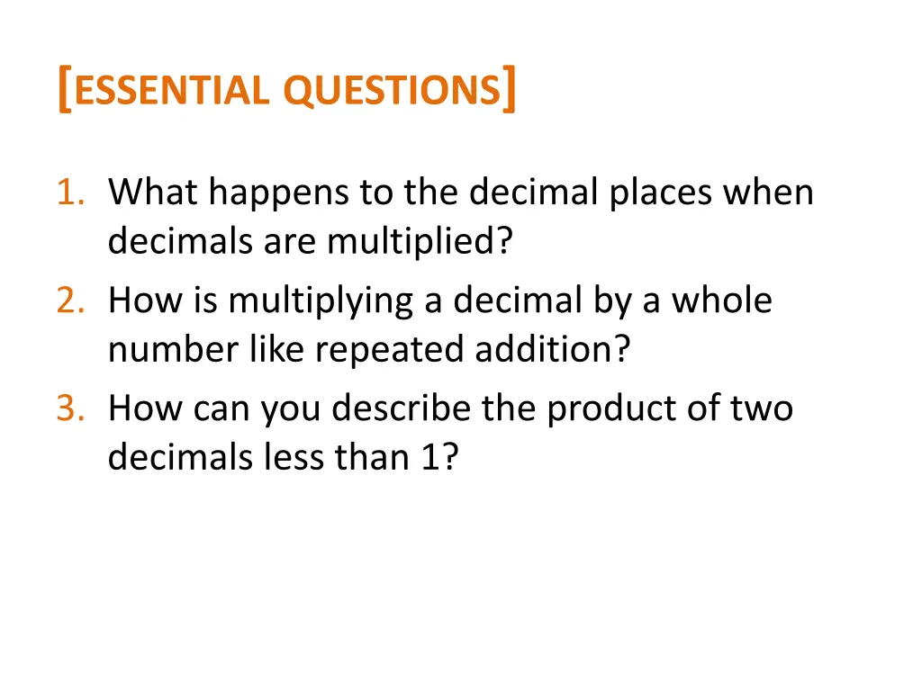 essential questions