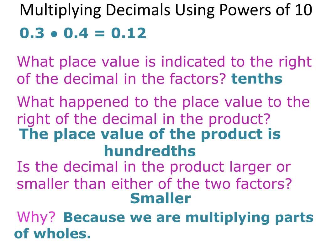 multiplying decimals using powers 5