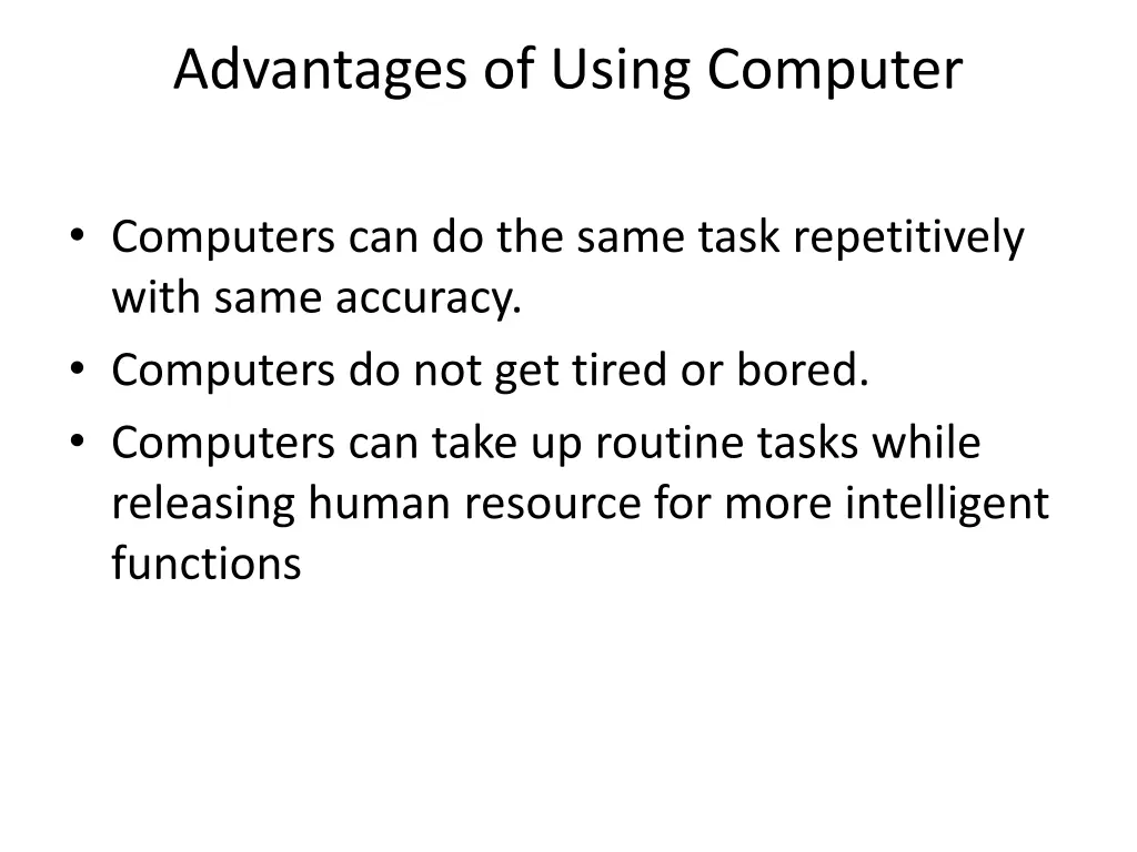 advantages of using computer