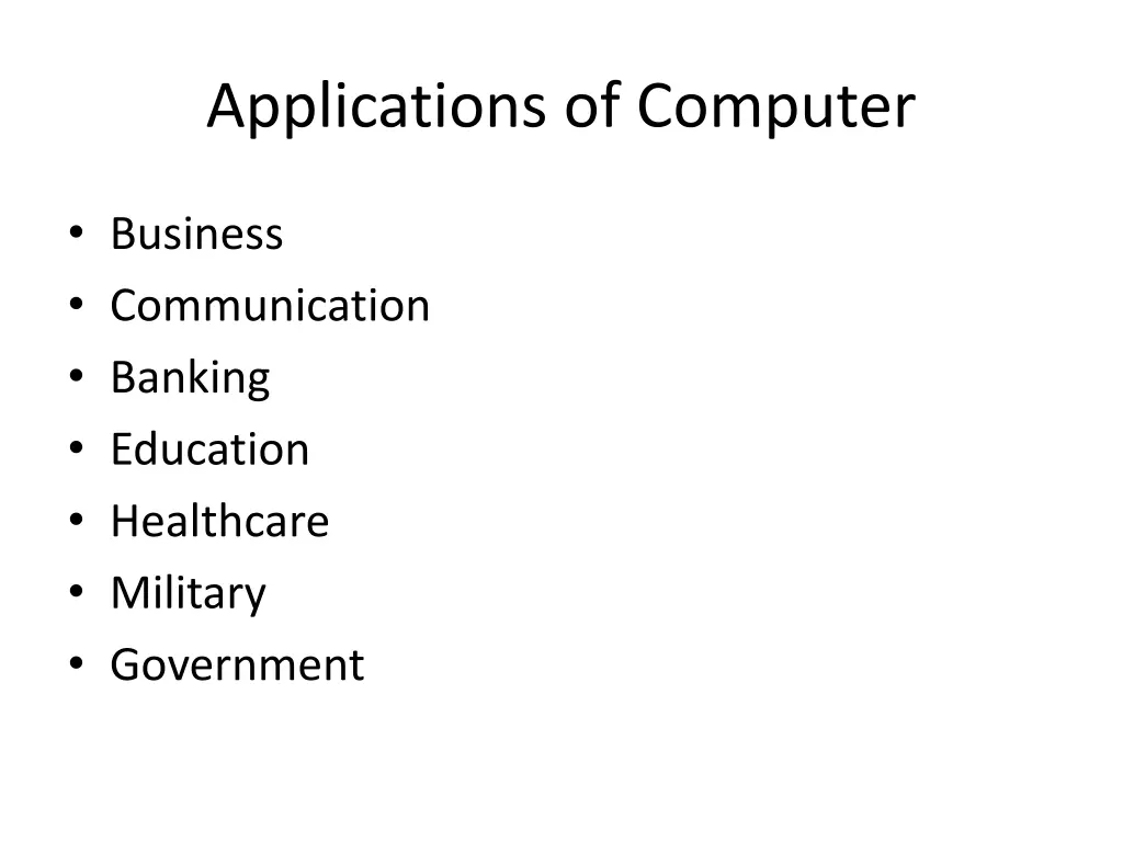 applications of computer